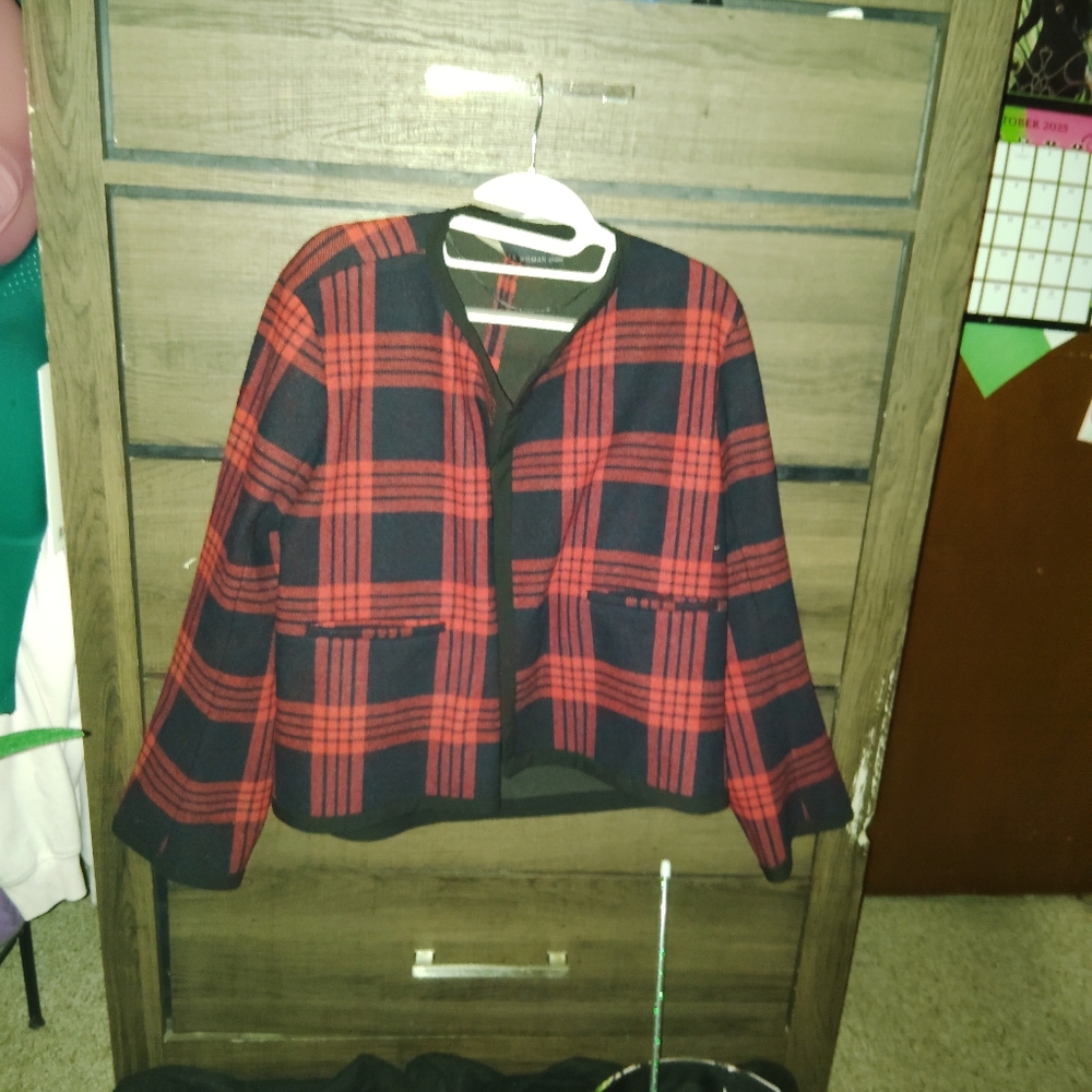 Zara Checked Studio Blazer Jacket - Medium - image 4